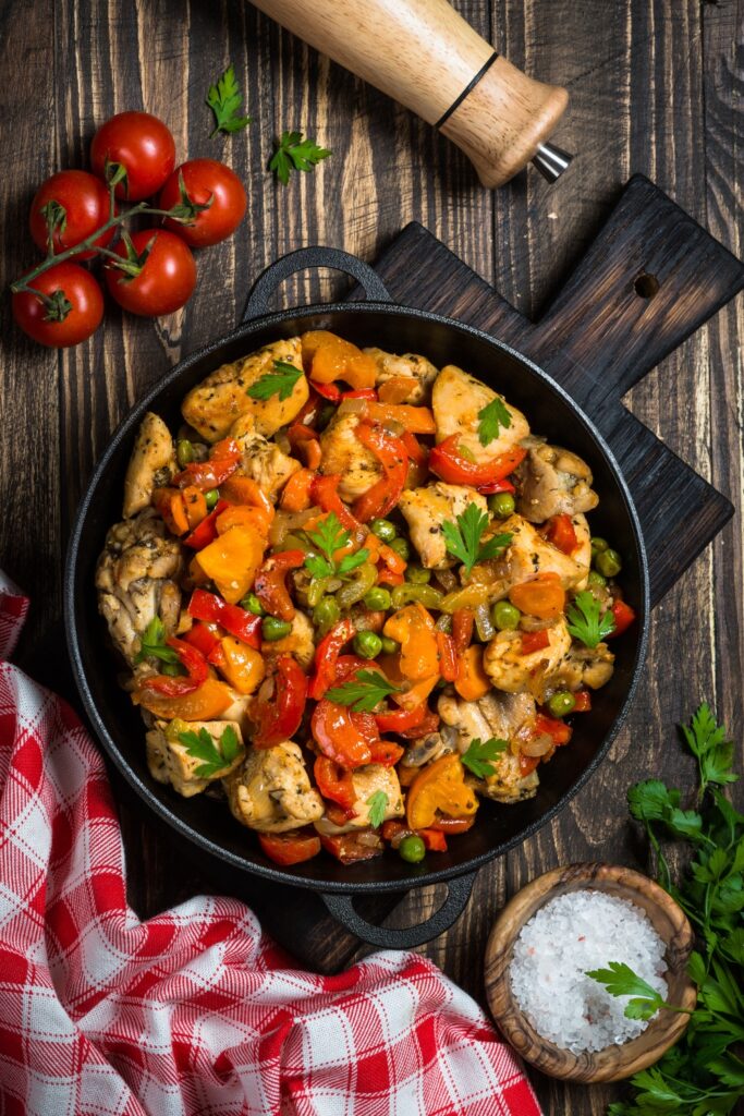 One Pot Chicken and Vegetables Skillet