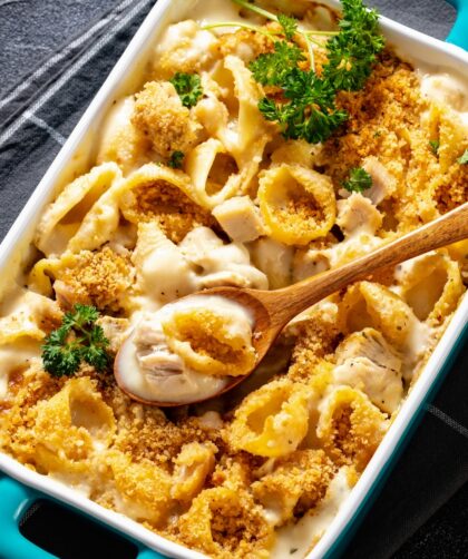 Cheesy And Creamy Chicken Shells Pasta