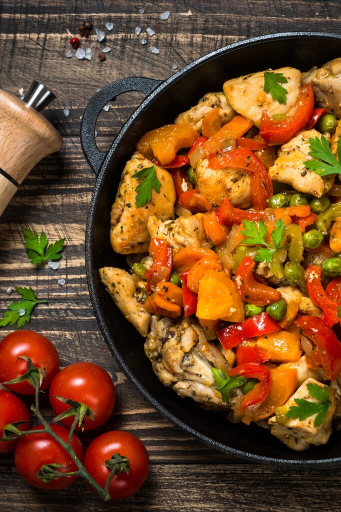 One Pot Chicken and Vegetables Skillet