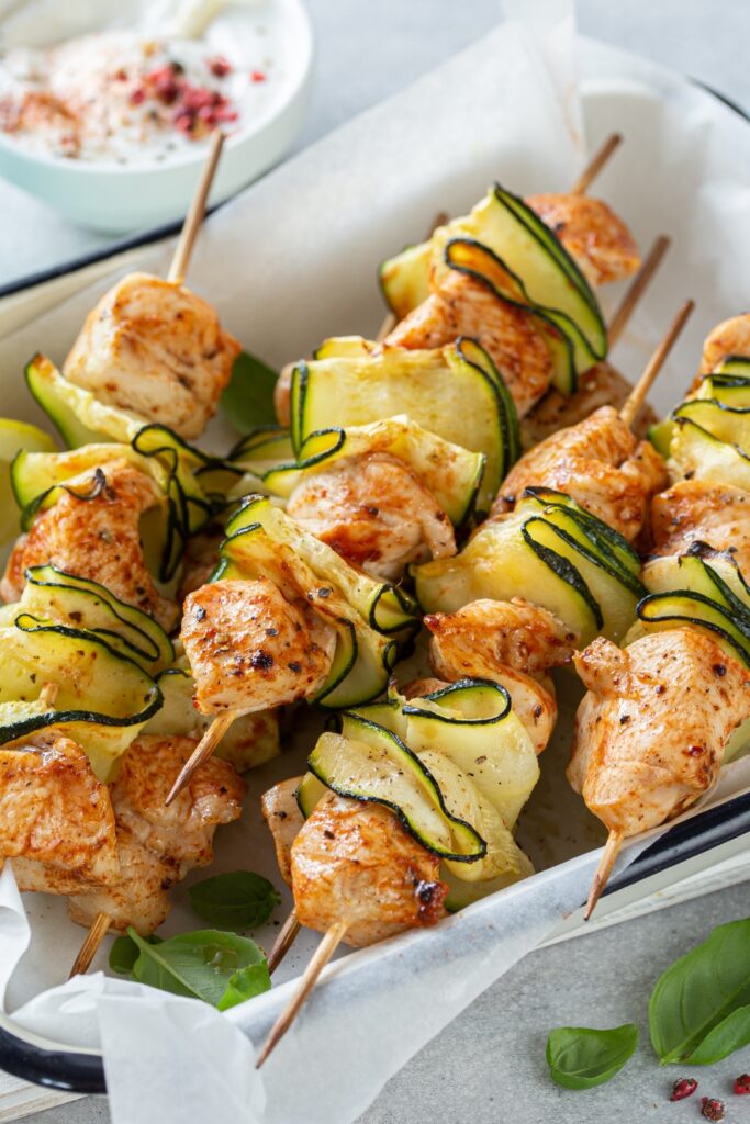 Grilled Chicken And Zucchini Skewers