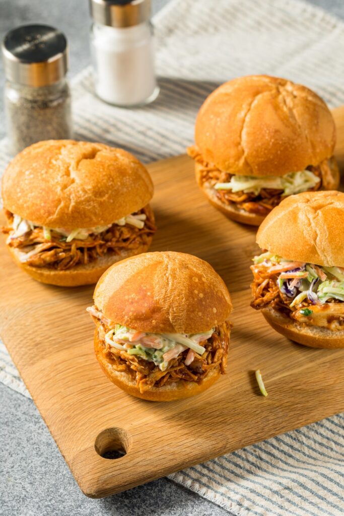 Homemade Barbecue Pulled Chicken Sliders