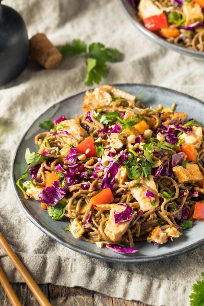 Homemade Spicy Chicken Soba Noodle Salad⁠