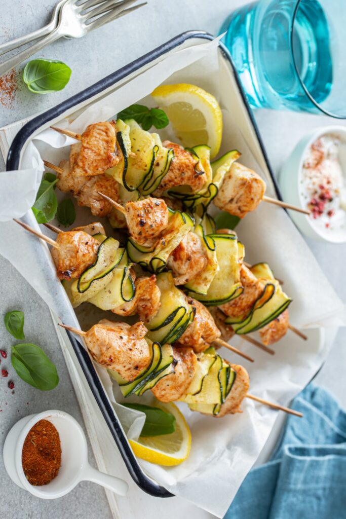 Grilled Chicken And Zucchini Skewers