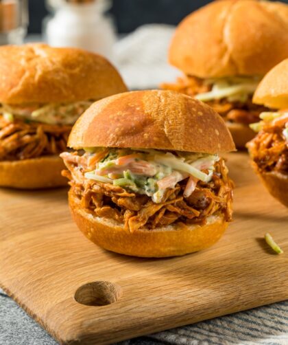 Homemade Barbecue Pulled Chicken Sliders