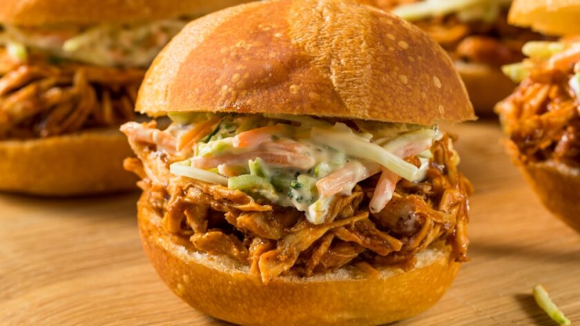 Homemade Barbecue Pulled Chicken Sliders