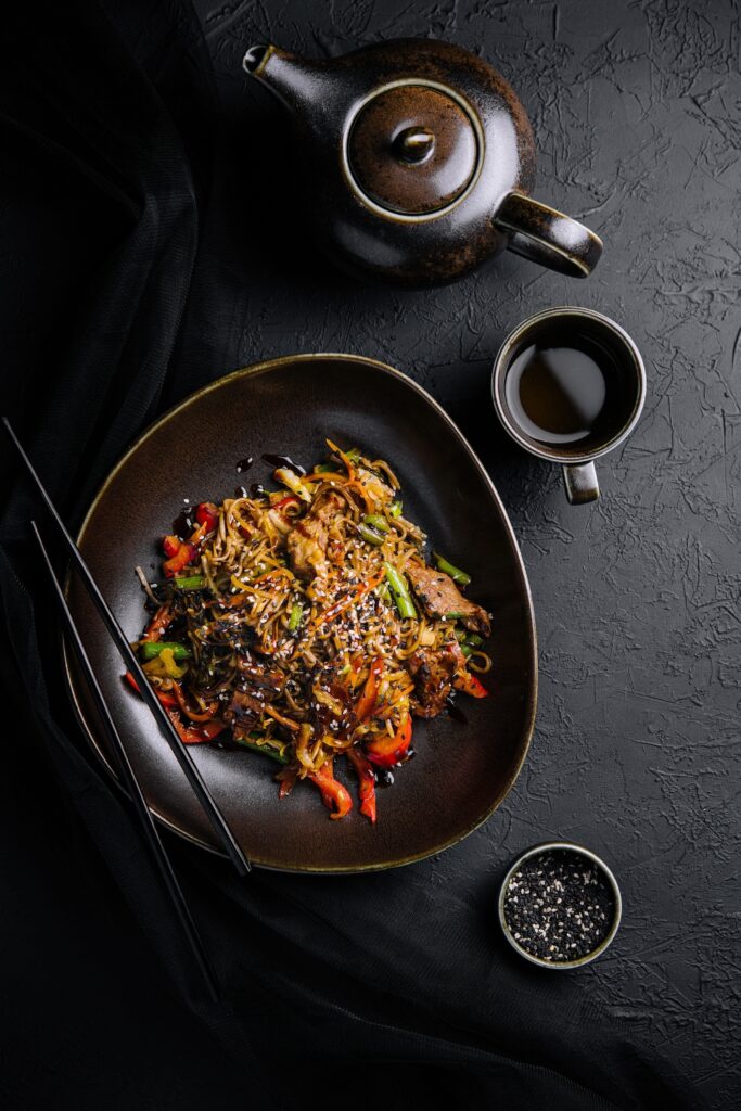 Chicken Fried Noodles With Vegetables